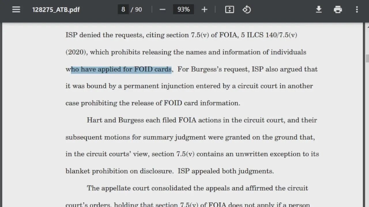 Illinois Supreme Court cases today: FOID and FOIA to bicycles and potholes