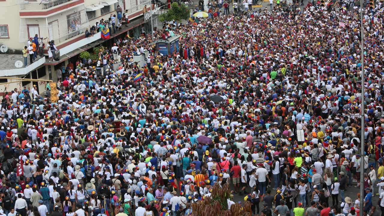 Rival Protests Hit The Streets Of Venezuela Amid Blackouts