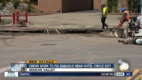 Sinkhole creates traffic issue in Mission Valley