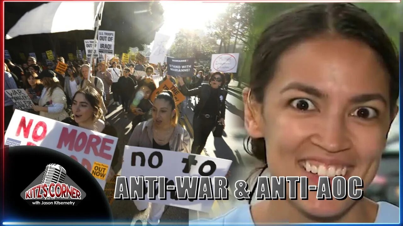 Protesters clash AOC's warmongering recruitment event