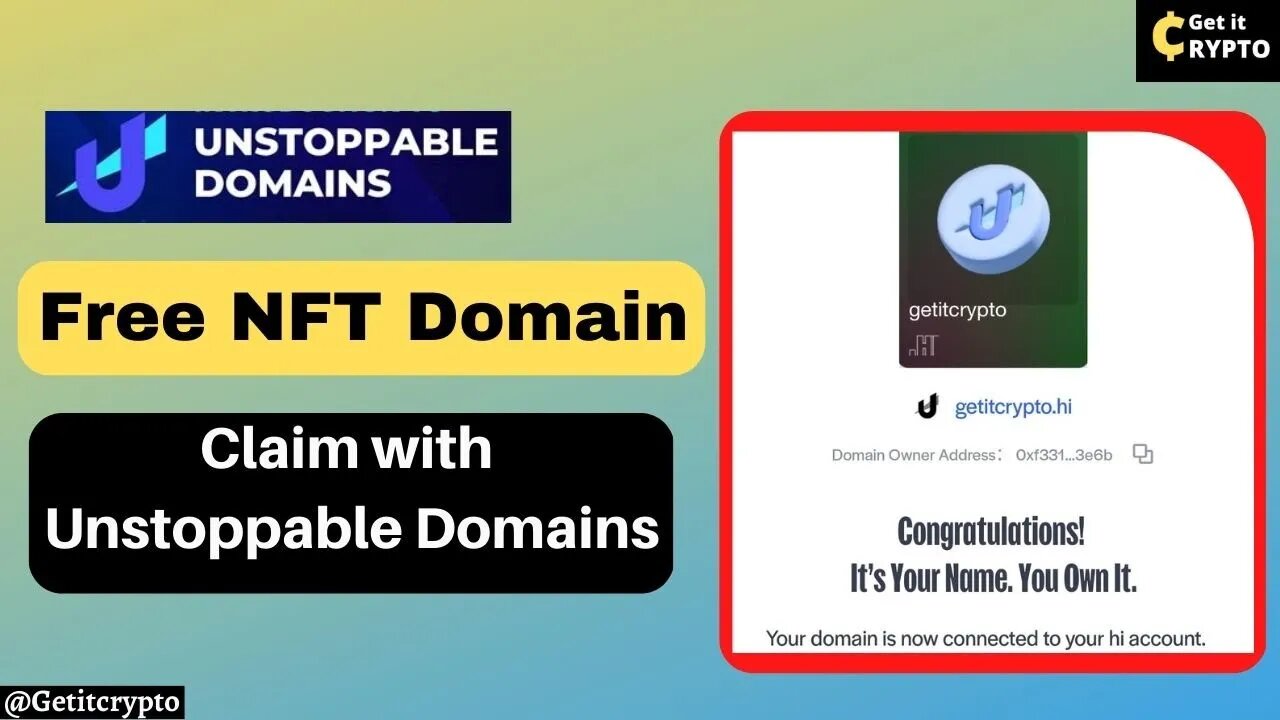 How to get Free Unstoppable Domain | free NFT Domain