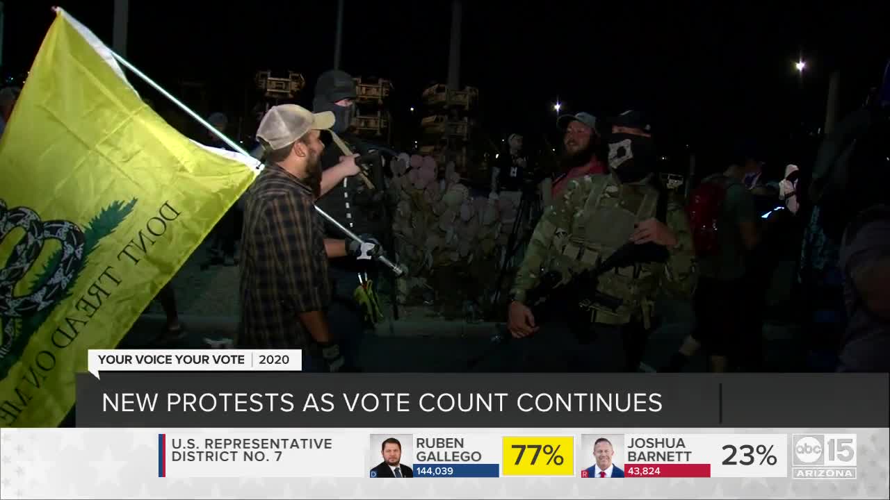 Protests in Maricopa County as vote counts continue