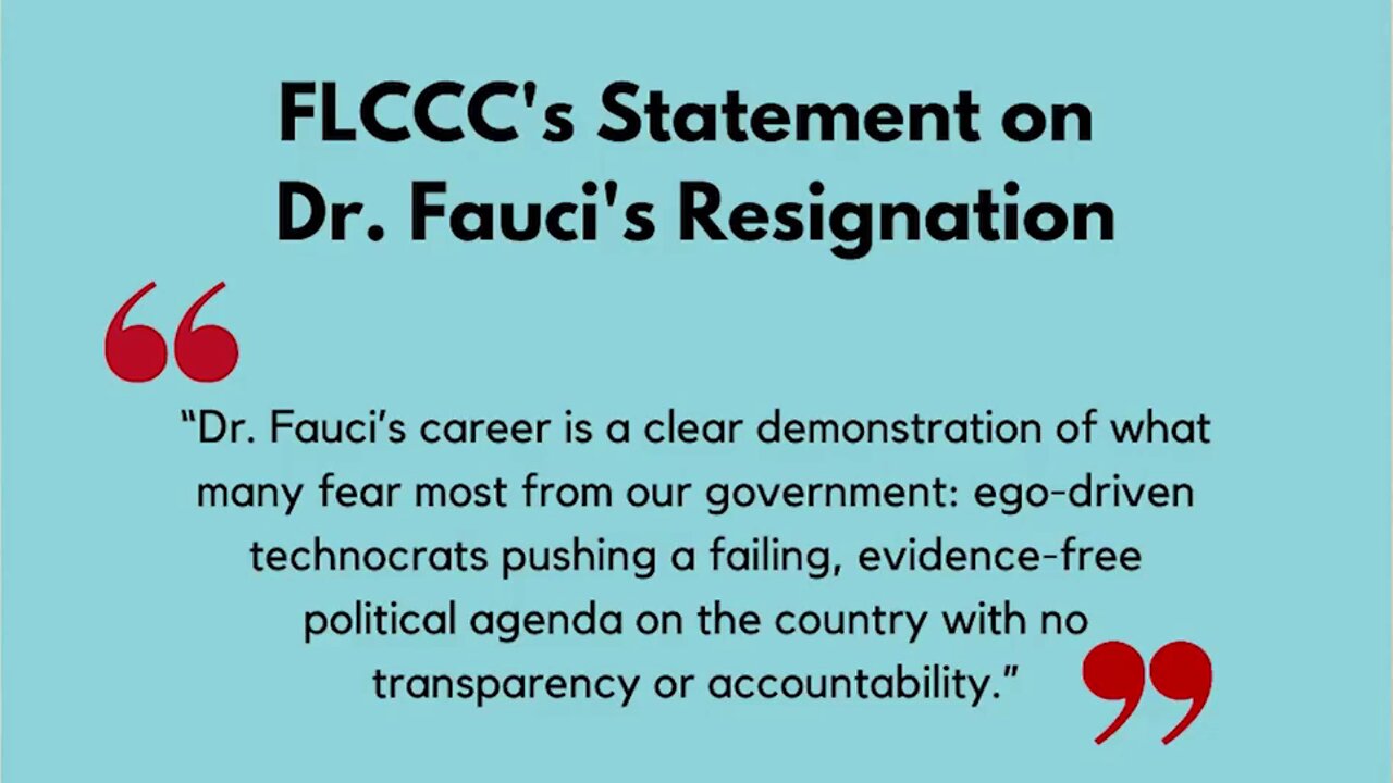 FLCCC's statement on dr. Death's resignation