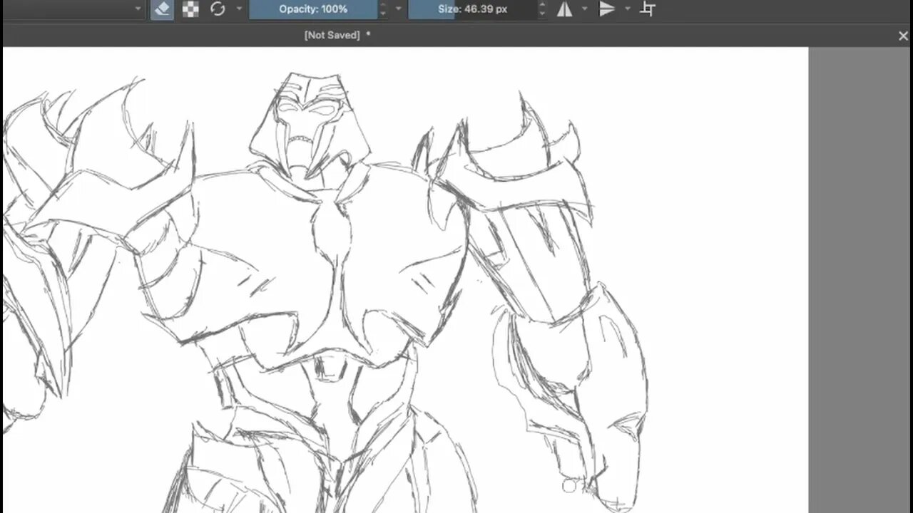 Speed Drawing Megatron Transformers Prime Part1