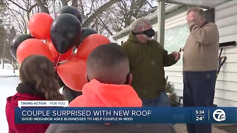 Couple surprised with new roof