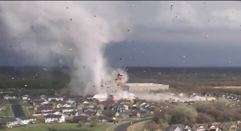 INSANE EF3 Tornado Footage Captured by Drone Over Andover, KS Last Night!