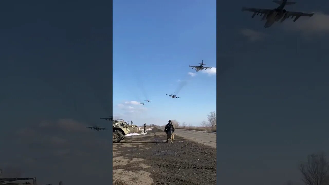 Z ๐ท๐บ Four attack aircraft Su-25 VKS flies to work๐ ๐ท๐บ
