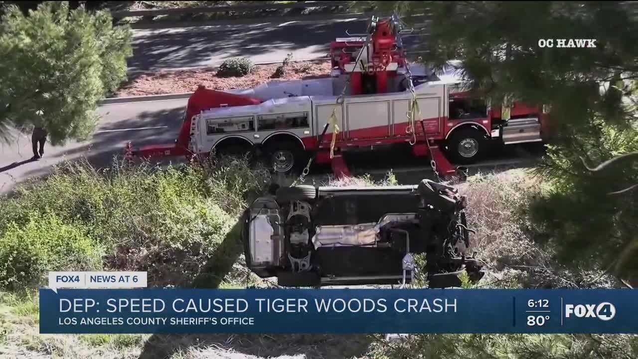 Sheriff: Tiger Woods was driving 84 to 87 mph in a 45 mph zone during time of crash