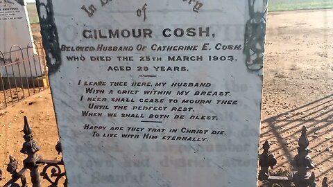 Stunning Headstone of Poor Gilmore Cosh at Beaufort Cemetery 1903 | Intrepids