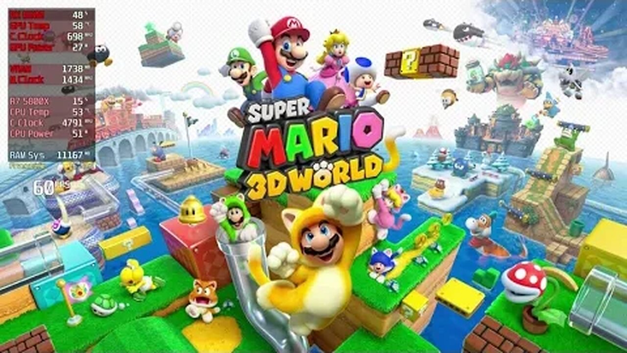 Ryujinx Super Mario 3D World + Bowser’s Fury 5800X | RX 6600 | 2x 1440p/2160p | 2023