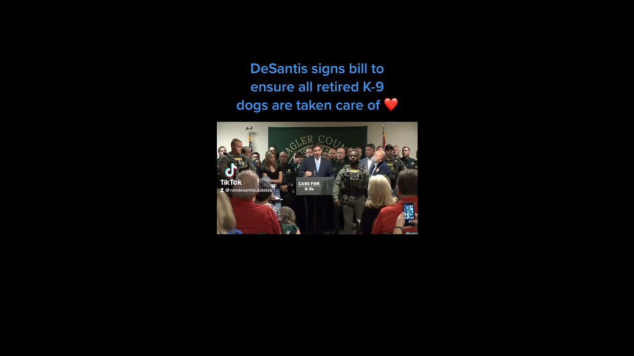 DeSantis signs bill to ensure all retired K-9 dogs are taken care of ❤️