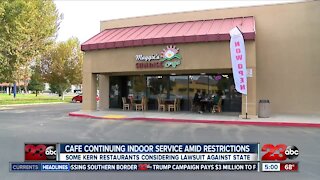 Cafe continuing indoor service amid restrictions