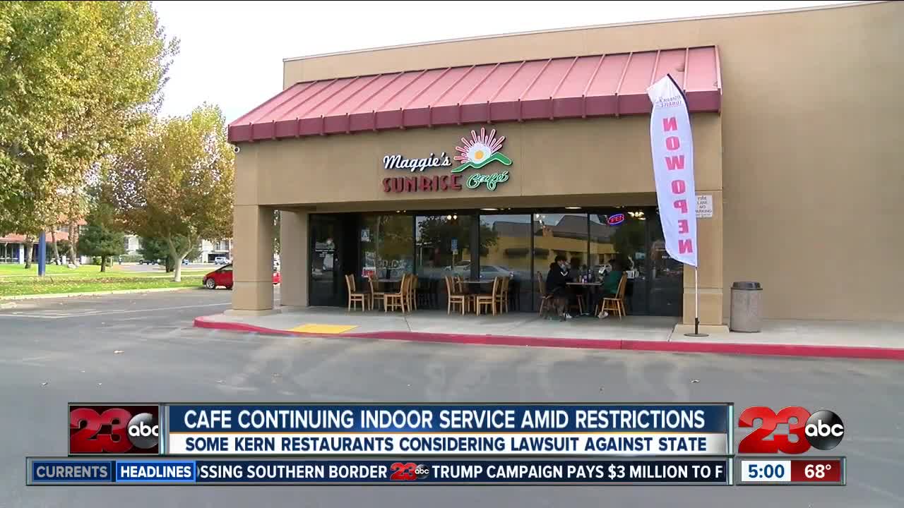 Cafe continuing indoor service amid restrictions