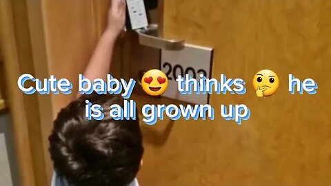 Cute baby 😍 thinking he is all grown up #viral #trending #cute #funny