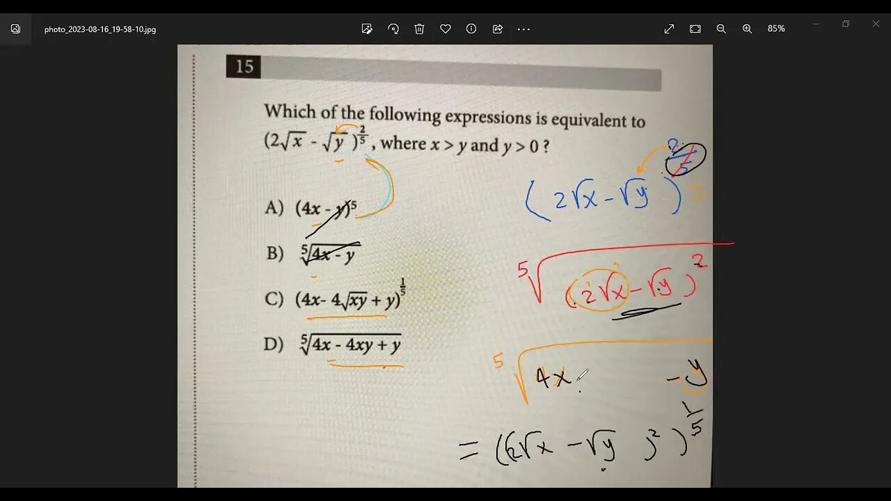 #15, #SAT, #EST, #ACT, Radials, Roots, Exponents.