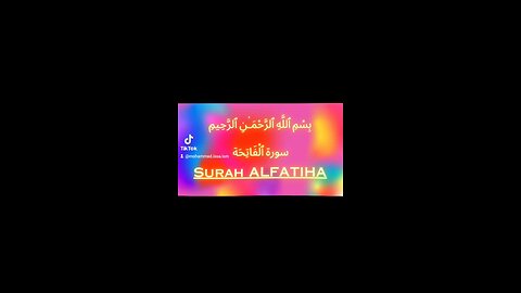 SURAH AL Fatiha