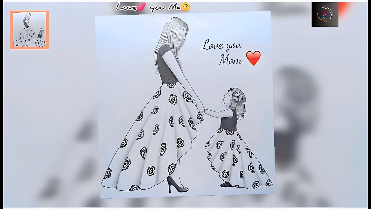 Making a beautiful girl with her mom with experesing the lots of love for a mom