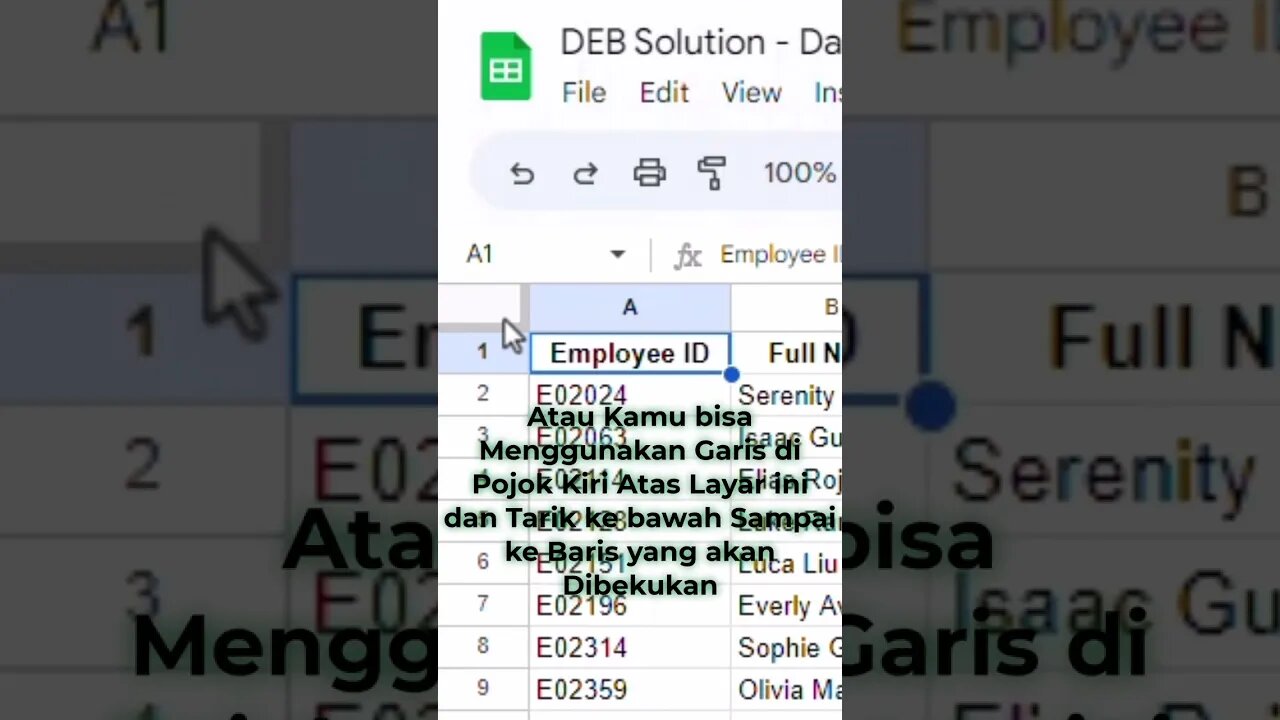 Freeze Range - Google Sheets Tips & Tricks #belajaronline #serunyabelajar #googlesheets