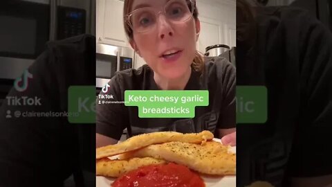 Keto Cheesy Garlic Breadsticks #shorts By Tiktok @clairenelsonketo