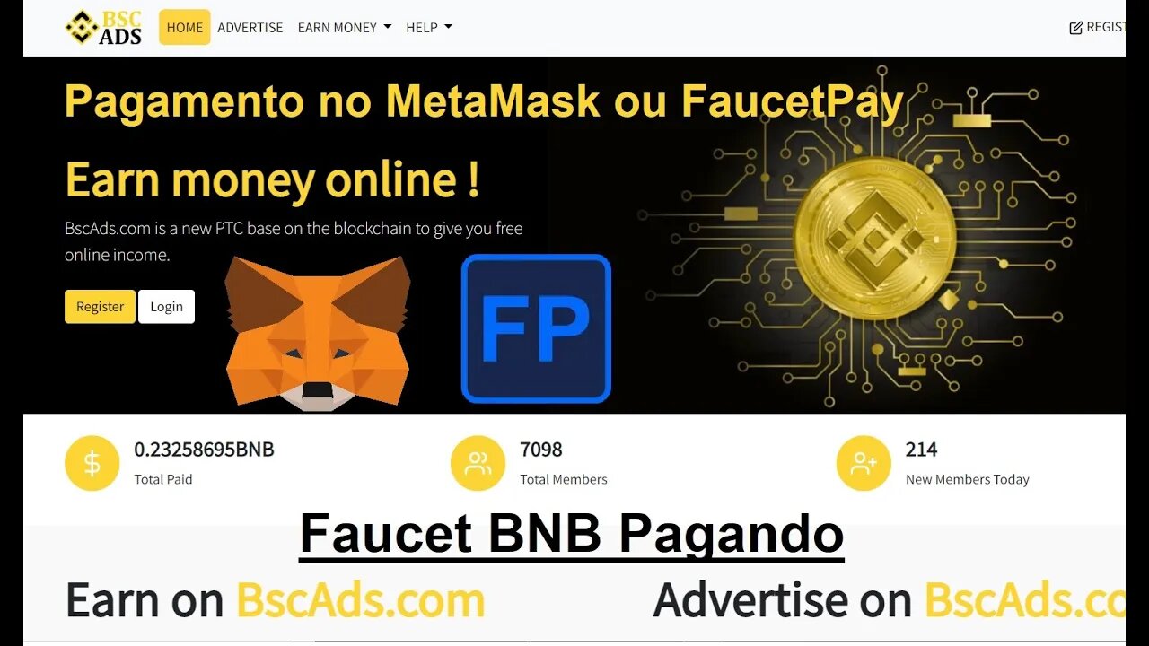 💥Faucet BNB Pagamento no MetaMask ou FaucetPay💥