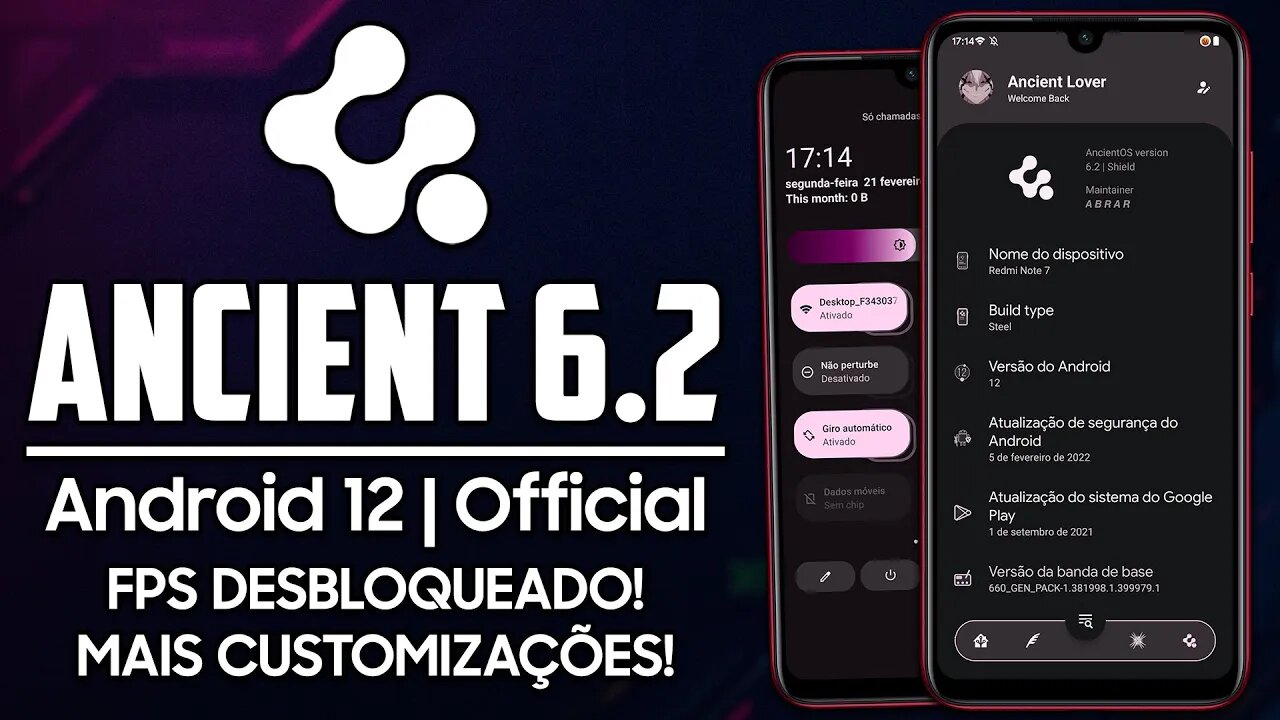 Ancient OS ROM v6.2 Steel / Naruto | Android 12 | FPS DESBLOQUEADO, GPHOTOS ILIMITADO E MUITO MAIS!