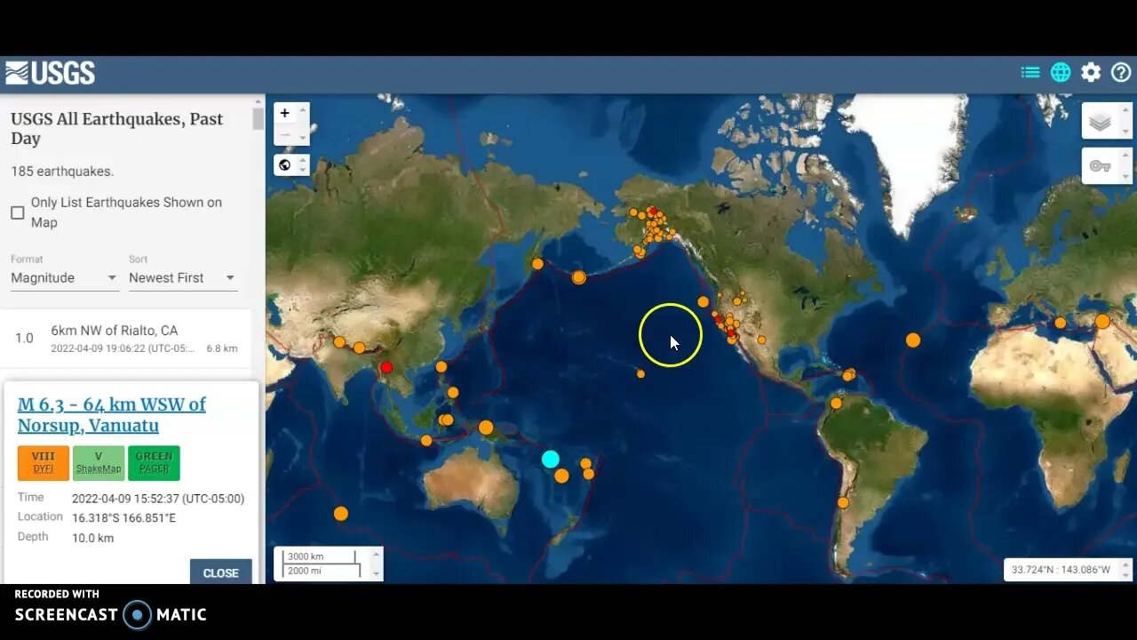 6.3 Magnitude Earthquake Strikes Near Vanuatu April 9th 2022!