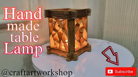 diy- seamless triangle table lamp - easy make to seamless triangle table lamp with ice cream stick