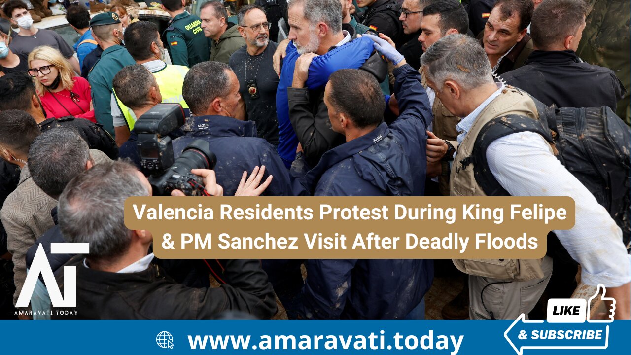 Valencia Residents Protest During King Felipe & PM Sanchez Visit After Deadly Floods