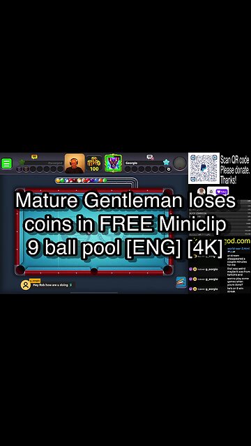 Mature Gentleman loses coins in FREE Miniclip 9 ball pool [ENG] [4K] 🎱🎱🎱 8 Ball Pool 🎱🎱🎱
