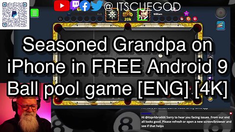 Seasoned Grandpa on iPhone in FREE Android 9 Ball pool game [ENG] [4K] 🎱🎱🎱 8 Ball Pool 🎱🎱🎱