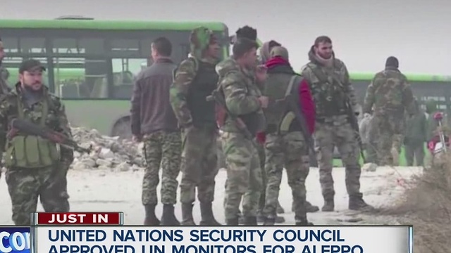 United Nations Security Council approved UN monitors for Alleppo