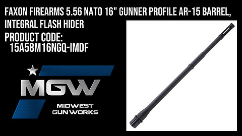 Faxon Firearms 5.56 NATO 16" Gunner Profile AR-15 Barrel, Integral Flash Hider - 15A58M16NGQ-IMDF