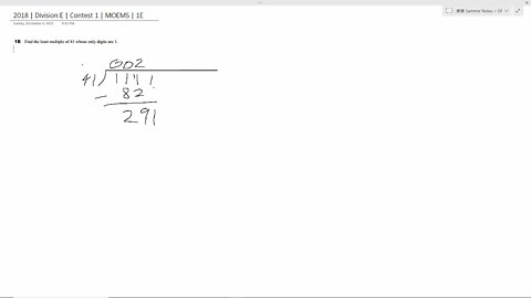 Math Olympiad for Elementary | 2018 | Division E | Contest 1 | MOEMS | 1E