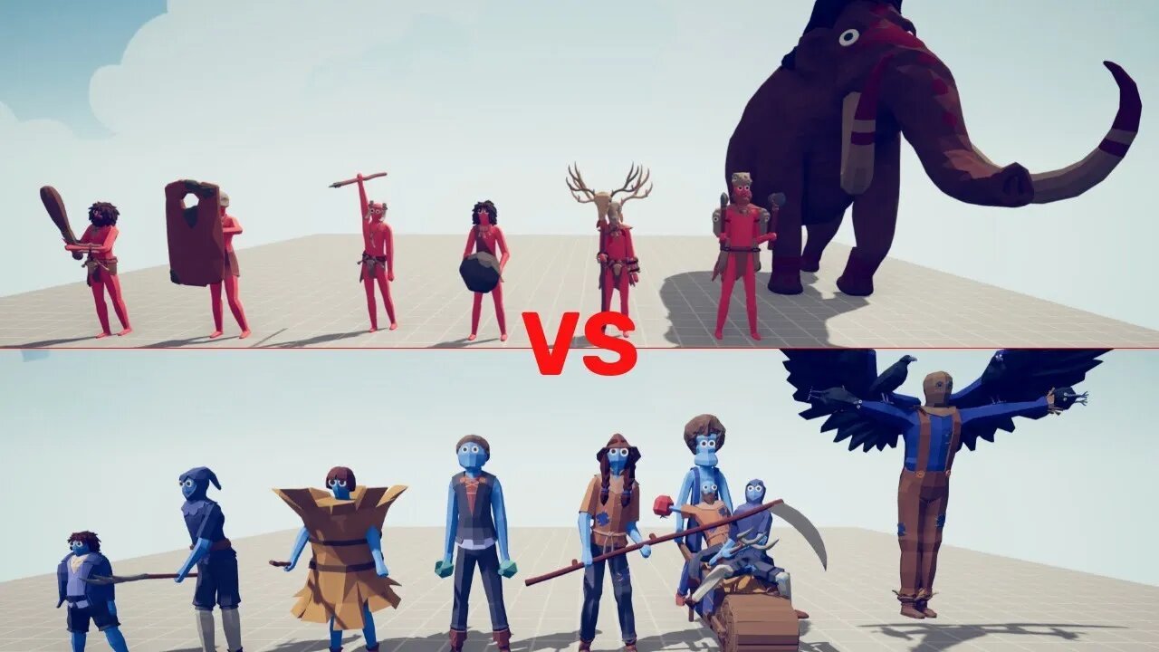 TRIBAL TEAM vs FARMER TEAM Totally Accurate Battle Simulator TABS