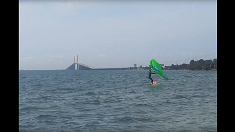 Kitesurfing at Skyway Beach in Tampa Bay