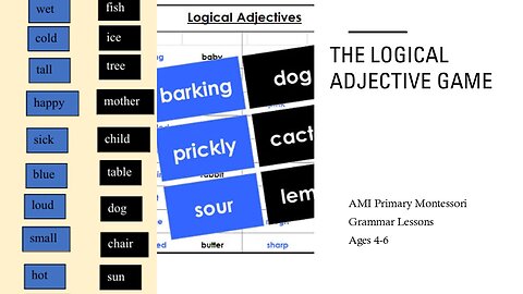 The Logical Adjective: Lesson 3 From the Function of Words Series (Montessori Grammar Lessons)