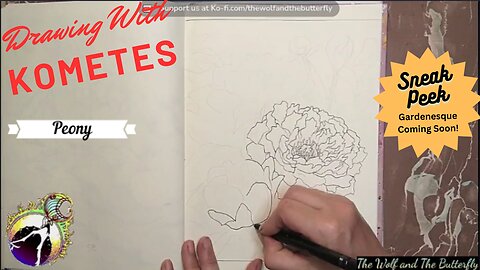 Creating a Botanical Masterpiece: Drawing Beautiful Peonies for Gardenesque Coloring Book!