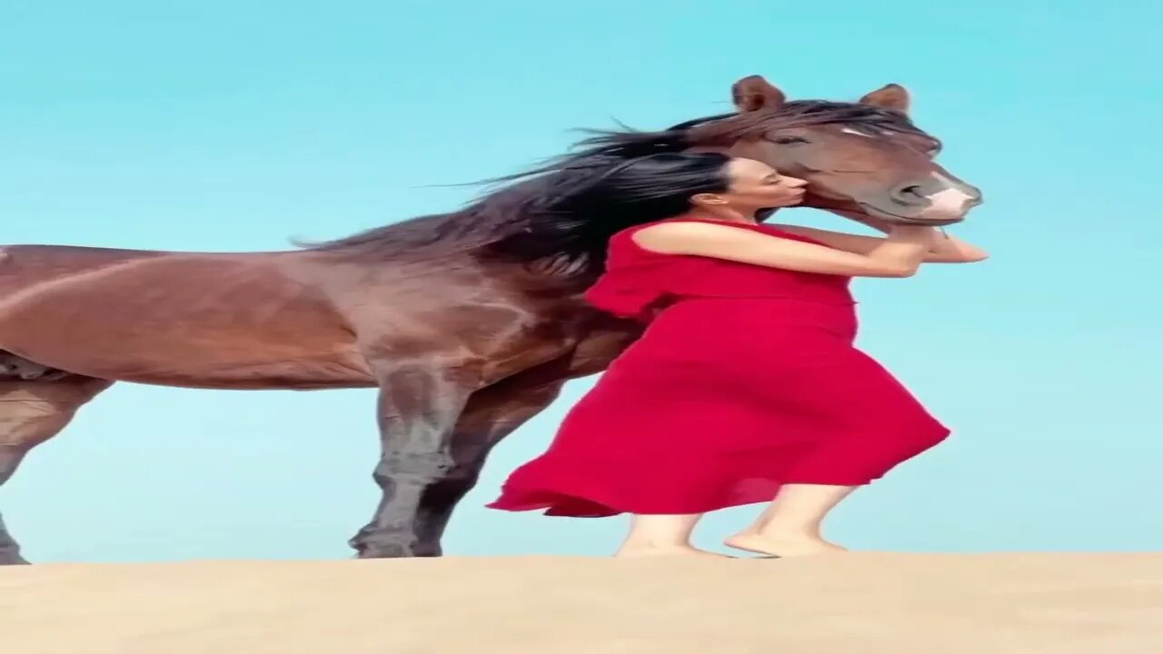 A woman and her horse, two hearts beating in the same time