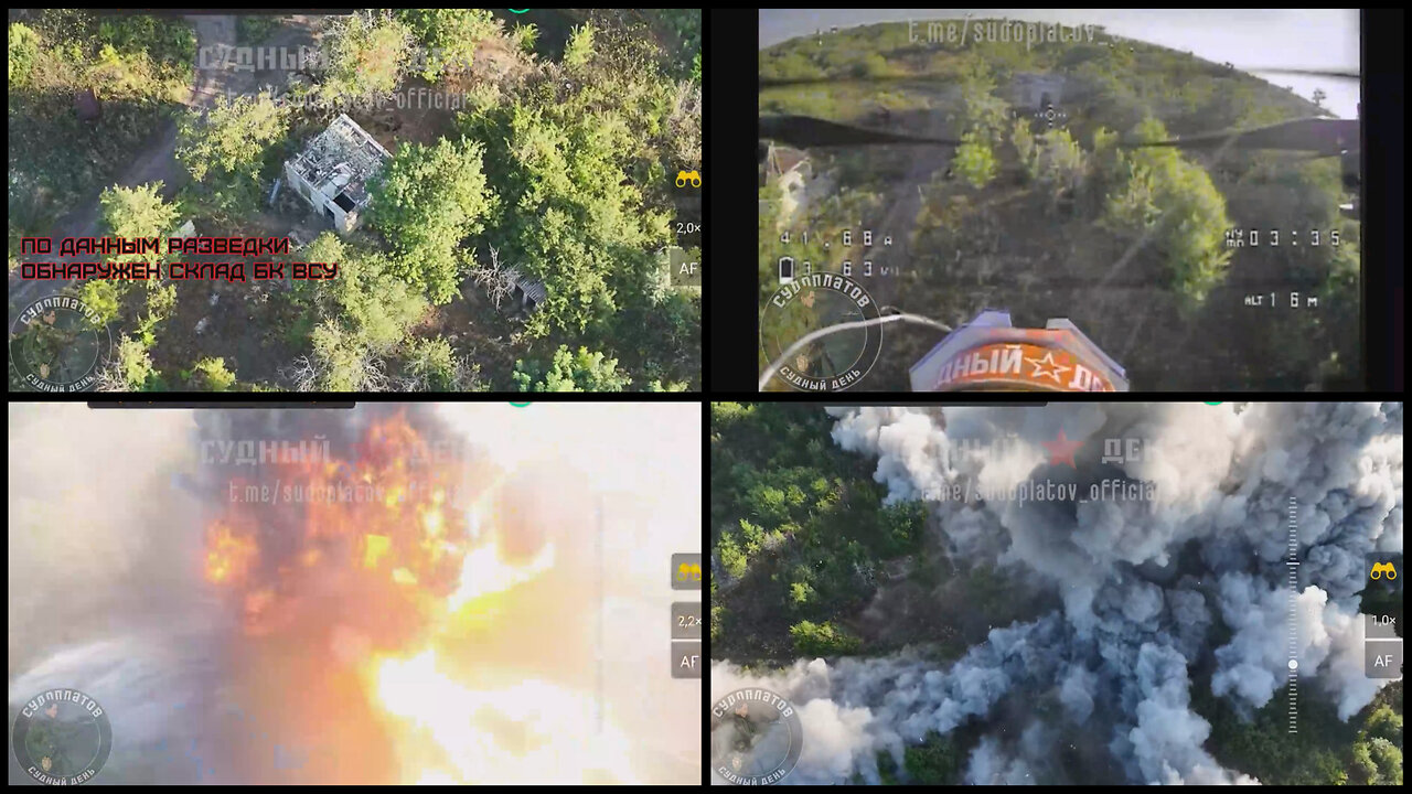 Russian FPV drone unit destroyed Ukrainian BC warehouse/ammunition depot
