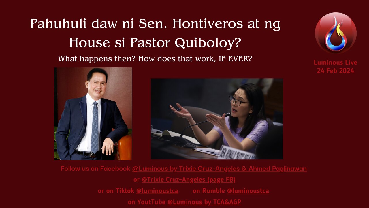 Both the Senate and House have subpoenas for P. Quiboloy