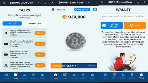 $Boom :Loud Coins | New Crypto Airdrop Mining On Telegram | Claim Free $BOOMCoins Every 3Hrs