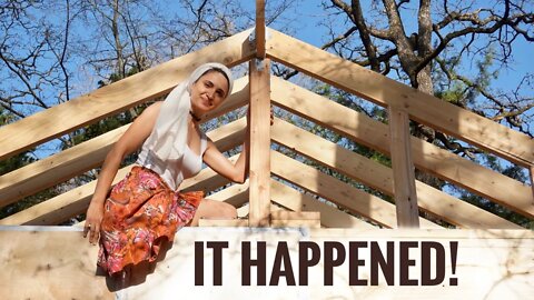 E9: Building Cabin Roof Alone! Wow! | I Can't Believe I Did That!