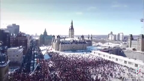 The media doesn't want you to see this footage of the Canadian truckers' protest