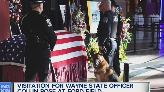 Visitation held for Officer Collin Rose at Ford Field