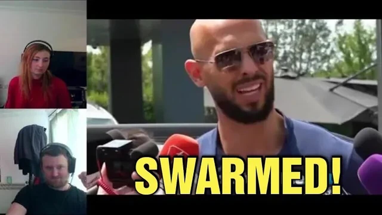 Girlfriend REACTS To Andrew Tate SWARMED At Home (New video)