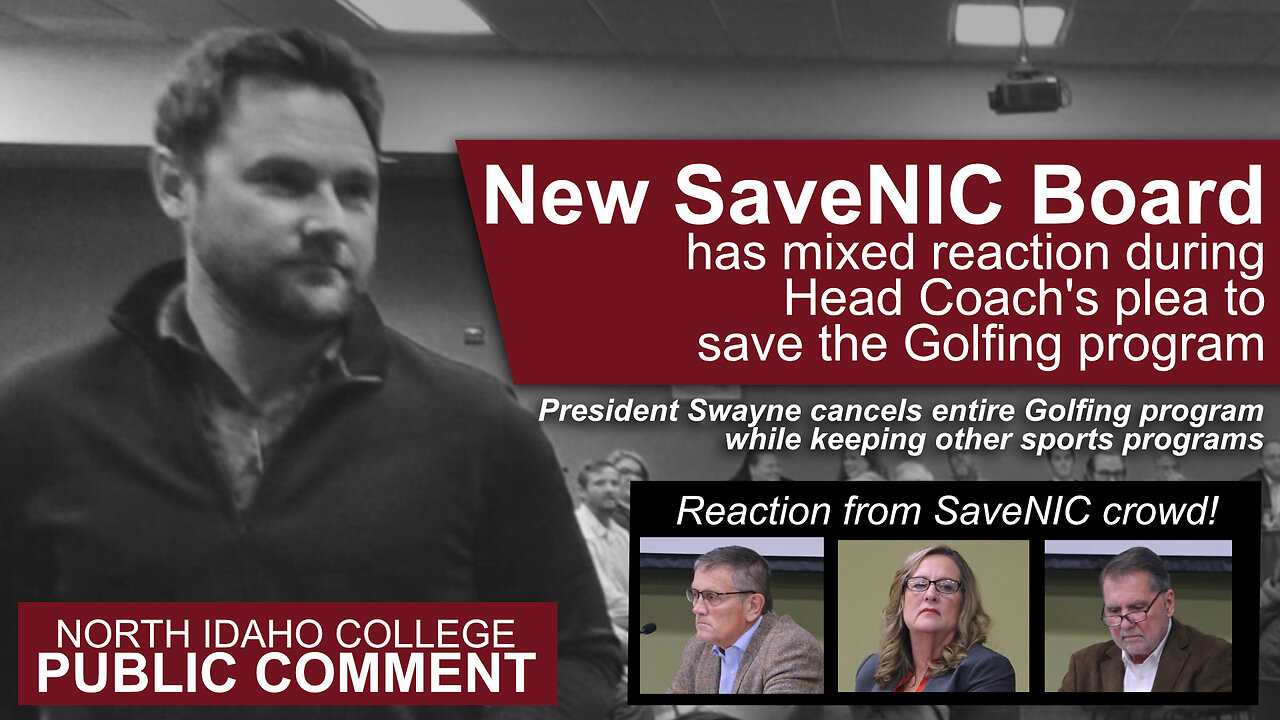 NIC's Head Coach in Golf Program asks SaveNIC Board to reconsider cancelling their program