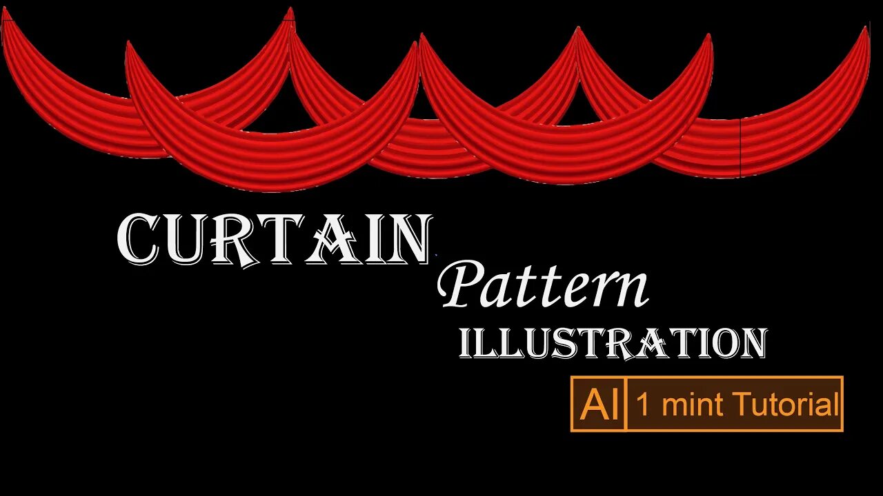 Ribbon curtain illustration || 1 Minute Tutorial || illustrator CC || Follow your Heart