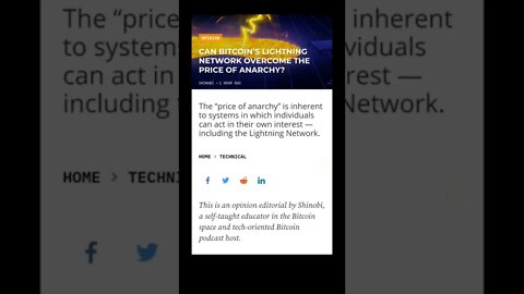 CAN BITCOIN’S LIGHTNING NETWORK OVERCOME THE PRICE OF ANARCHY? #cryptomash @AltcoinDaily
