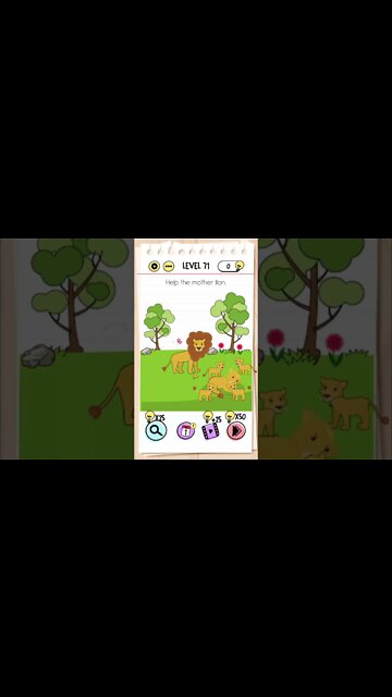 Brain Test Tricky Puzzles Level 71 Help the mother lion.