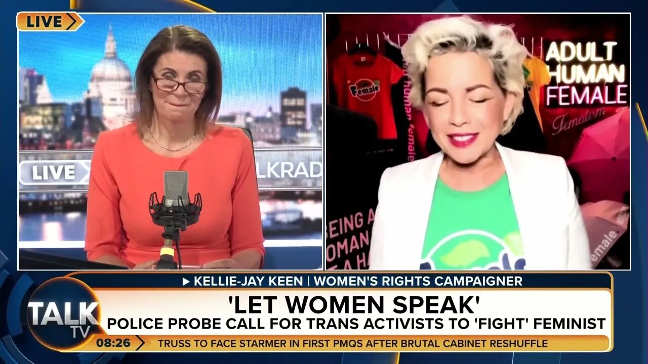 Talk TV - Kellie-Jay talks to Julia Hartley-Brewer about the threats of violence against her.